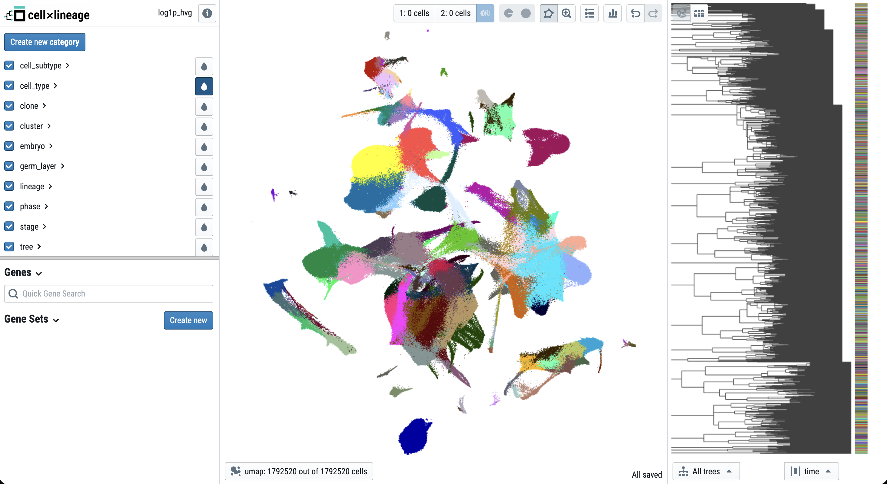 Screenshot of the MELA single-cell exploration tool